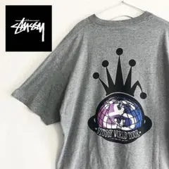 オールドステューシー STUSSY Tシャツ 半袖 王冠 地球 80s 黒タグ