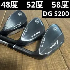 アキラ　ウェッジ 3本セット　ブラック　DG S200 48度　52度　58度のサムネイル