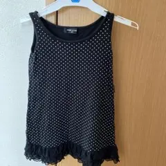 コムサイズム　９０　キッズ　女の子　ドット　ワンピ　黒のサムネイル
