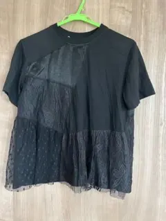 25688✨モンクレール メッシュドッキング ブラックワッペン Tシャツ L
