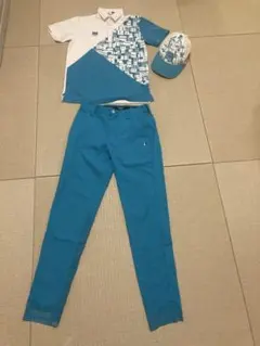【Munsingwear】ゴルフウェア3点セット 半袖ポロシャツ、パンツ、帽子