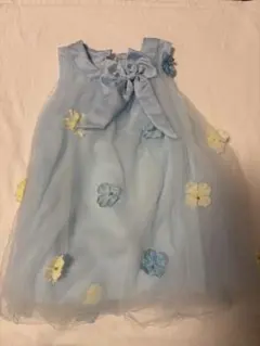 水色 花柄 ワンピース 付属品付き