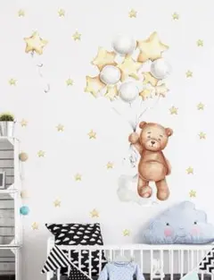 【新品未使用】大判ウォールステッカー くま 子供部屋 かわいい