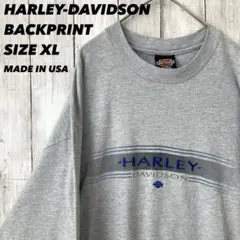 USA製古着　ハーレーダビッドソン　長袖刺繍ロゴバックプリントTシャツ　XL