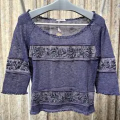 【新品タグ付50%オフ】 L’EST ROSE トップス M 七分 薔薇 Y2K