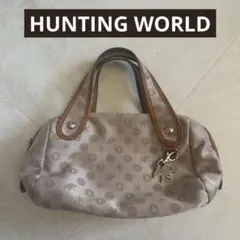 《レア品》HUNTING WORLD ベージュ ドット柄 ハンドバッグ ナイロン