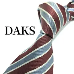 【極美品】 DAKS ネクタイ ストライプ柄 レッド お洒落 シンプルのサムネイル
