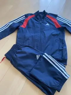 adidas ウィンドブレーカー上下セット ネイビー/レッド