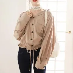 Heather 開襟ドルマンシャツ　ベージュのサムネイル
