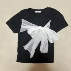 SUPERSTAR 半袖 Tシャツ ブラック チュールリボン nuguのサムネイル
