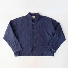 used 古着 ネイビー ボックスシルエット 中綿 ジャケット ブルゾン