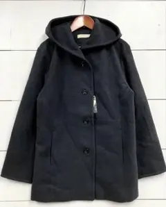 新品♪クロコダイル フード付きウール混コート