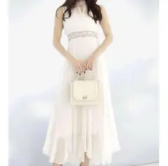 MERCURYDUOカラーエンブロイダリードレス ホワイト　Sサイズ