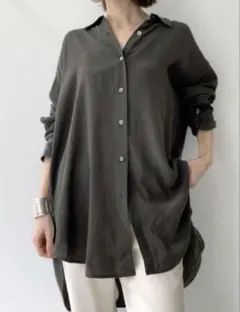 美品 ドゥーズィエムクラス アパルトモン コットンローンシャツ ブラック 極美品♪アパルトモン ドゥーズィエムクラス コットン ローン