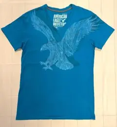 AMERICAN EAGLE Vネック Tシャツ ブルーXS