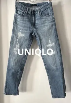 ユニクロ　ダメージ加工 デニムパンツ ライトブルー　29インチ