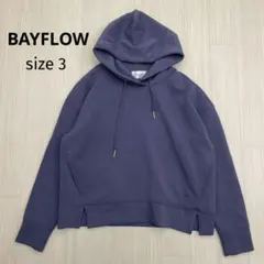 ◆ BAYFLOW ベイフロー　フード　パーカー　プルオーバー　ネイビー　3