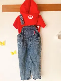 マリオ風オーバーオールセット 100cm