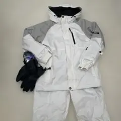 子ども用スキーウェアセット（ホワイト/グレー）