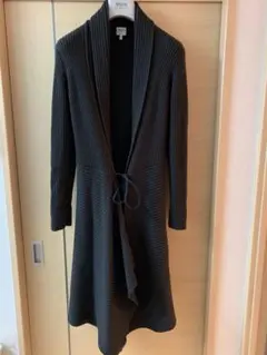 ARMANI COLLEZIONI ブラック ロングカーディガン コート ニット