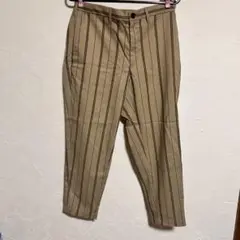 GU ストライプスラックス M ベージュ