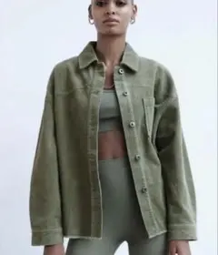 ZARA コーデュロイフリンジジャケット
