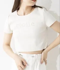 Chico etoile パール装飾 クロップドTシャツのサムネイル
