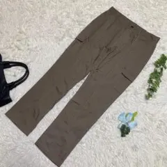 極美品　コロンビア　スラックス　ベージュ　チェック　ポリエステル　メンズ　XL