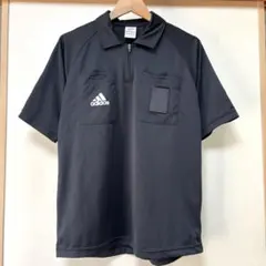 adidas アディダス サッカー レフリーウェア 審判服 ハーフジップ 黒