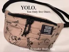 デニムリメイク ボディバッグ 刺繍ロゴ