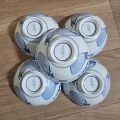 【有田焼】青い花模様の飯碗5個セット