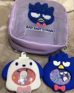 はぴだんぶい 一番くじ バッドばつ丸一番くじ　ポーチ　ポチャッコ　缶バッチ