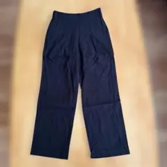 黒 ワイドレッグ スラックス