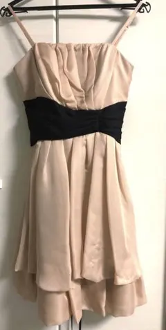 パーティドレス 9AR レースアップ ベージュ×ブラック