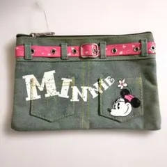ディズニー ミニーマウス デニムポーチ レトロ