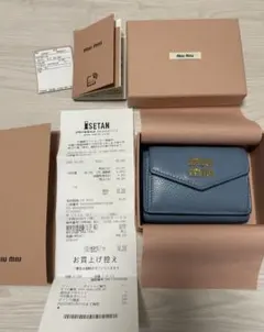 miu miu 三つ折り財布　ブルーのサムネイル