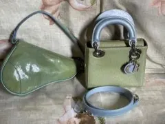 美品　レア色　Christian Dior ショルダー、ハンドバック　２個セット