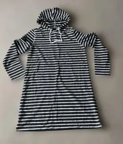 Ｘ’tyle ストライプ フード付き 長袖チュニック　紺＆白