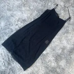 ロートレアモン シアーキャミソールワンピース 裾レース 黒(花柄) サイズ3