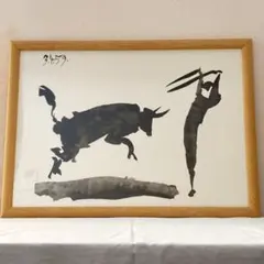 値下げ】ピカソ 1961年 ヴィンテージ リトグラフ 闘牛 額付 CoA付