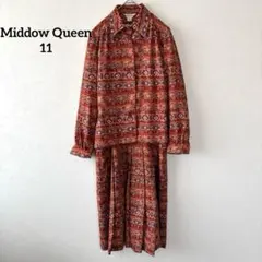 ミドウクイーン セットアップ 幾何学柄 レッド系 11号
