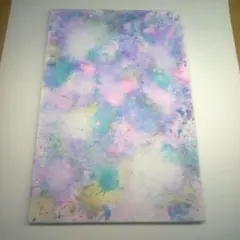 手描き アートパネル キャンバス画 パステルカラー
