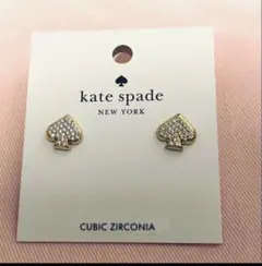 新品未使用　kate spadeスペード型ピアス(Cubic Zirconia)