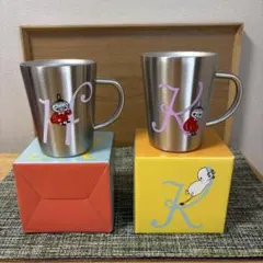 MOOMIN イニシャル ステンレス 二重マグ　Ｈ＆Ｋ　２個セット❣️