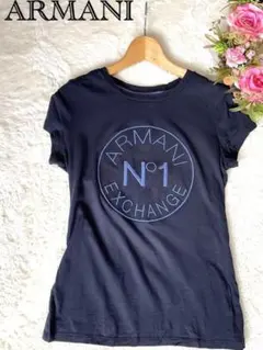 アルマーニ　ブルー　刺繍　半袖　レディース　婦人服　ロゴTシャツのサムネイル