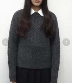 FEKETE　フェケテ　ケーブルニットトップス　グレー　Sサイズ