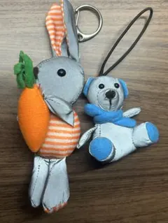 ぐりぷぺ　反射マスコット リフレクターうさぎ くま　交通安全　子ども　２個セット