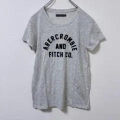 アバクロ 刺繍ロゴ Tシャツ M グレー ロゴ 半袖 カジュアル シンプル