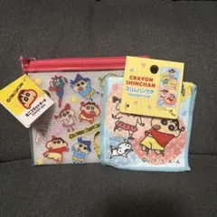 クレヨンしんちゃん ミニフラットポーチ&スリムハンカチ