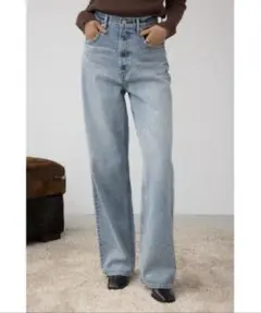 AZUL by moussy ラインストーンワイドデニム Sサイズ